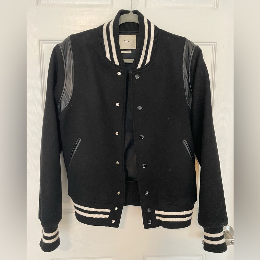 Aritzia TNA Black Varsity Jacket